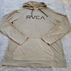 RVCA Mens Hoodie Size XL Green Spell Out Balance of Opposites Pullover